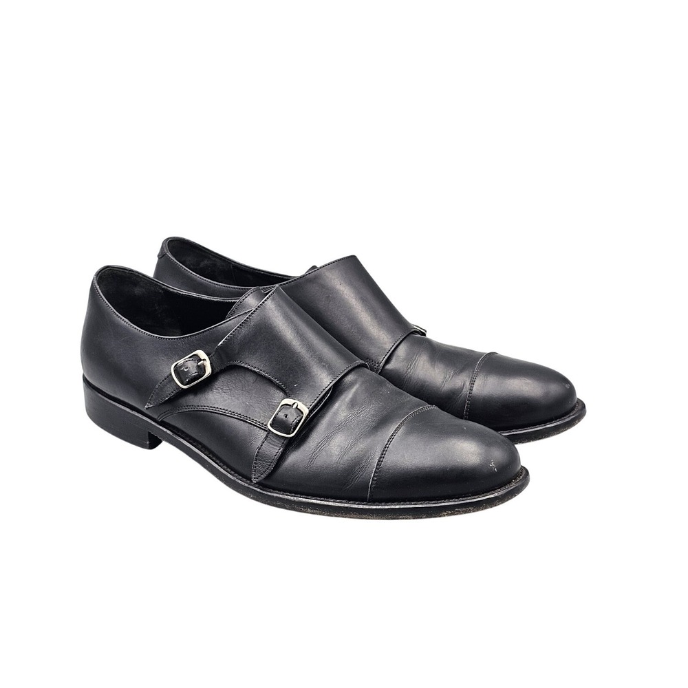 Quercioli Firenze Men's Size 9 Black Italian Leather Monkstrap Dress‎ Shoes READ